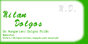 milan dolgos business card