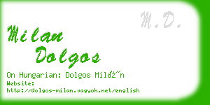 milan dolgos business card